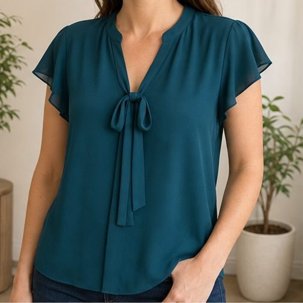 Teal Smocked Top - Picture 2 of 6